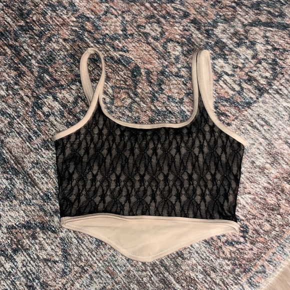 Social Tourist Black Lace Crop Corset Top - Picture 2 of 2